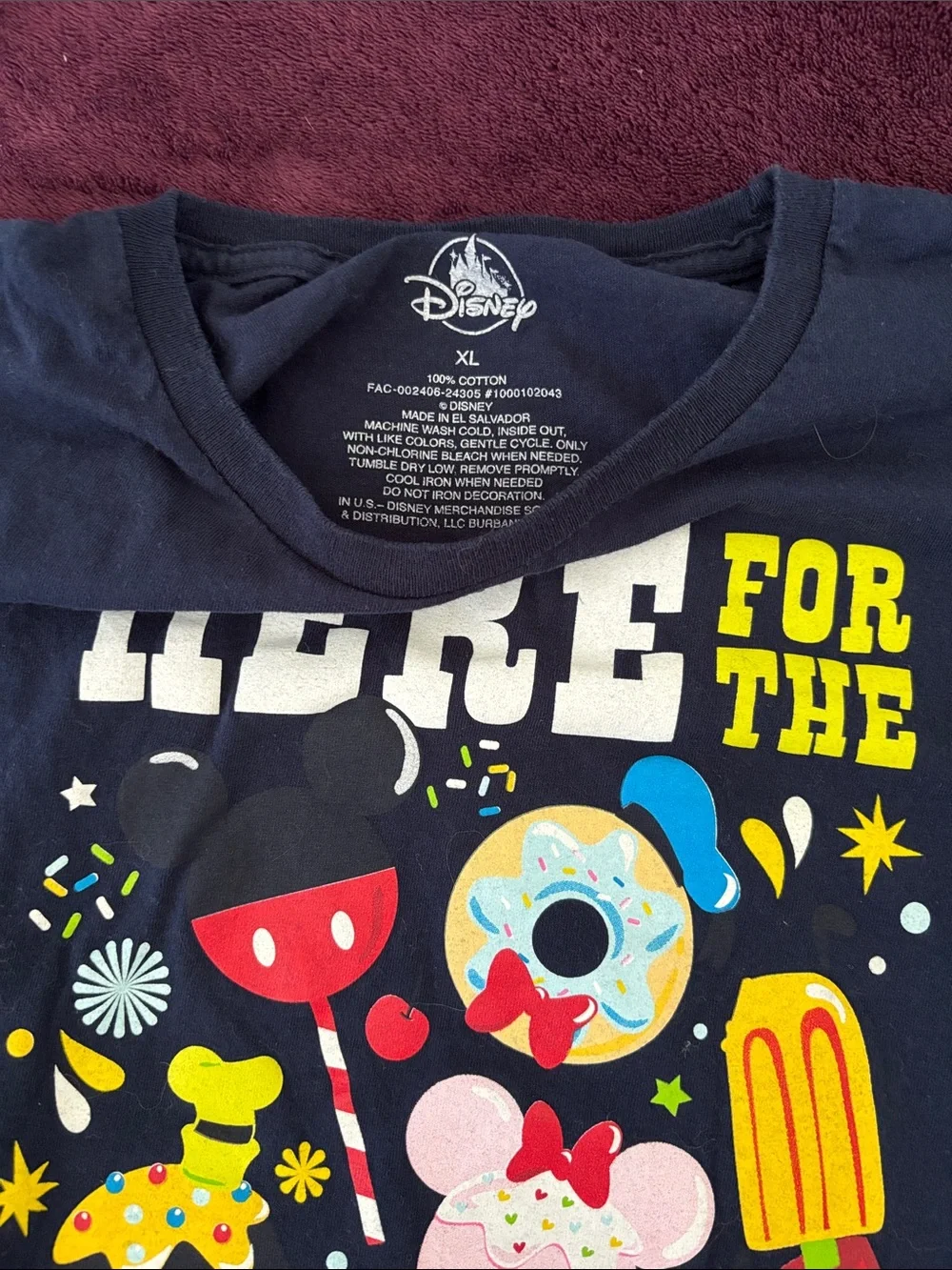 Disney Navy Kids 'Here for the Snacks' Graphic Tee